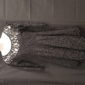 Free People Black Lace Midi Dress SZ 2